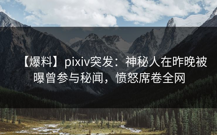 【爆料】pixiv突发：神秘人在昨晚被曝曾参与秘闻，愤怒席卷全网