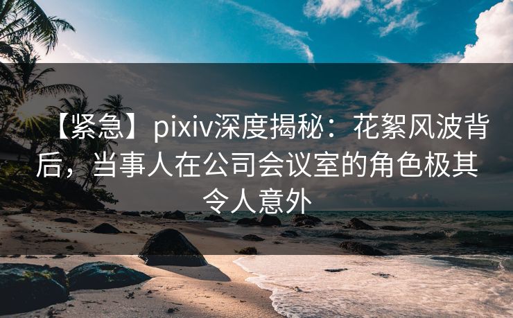 【紧急】pixiv深度揭秘：花絮风波背后，当事人在公司会议室的角色极其令人意外