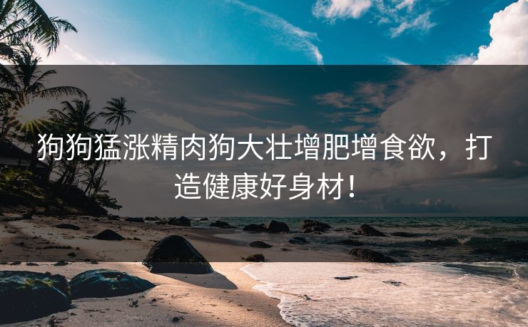 狗狗猛涨精肉狗大壮增肥增食欲，打造健康好身材！