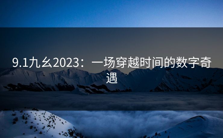 9.1九幺2023：一场穿越时间的数字奇遇